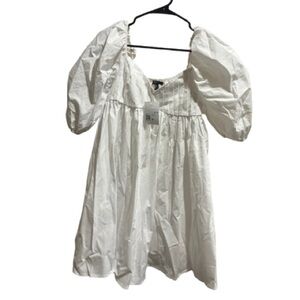 Forever 21 Ivory Pleated Dress